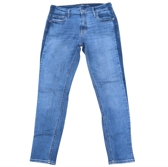 Old Navy Skinny Rockstar Jeans Light Medium Wash Side Stripe Women's 8P Petite - Picture 1 of 10